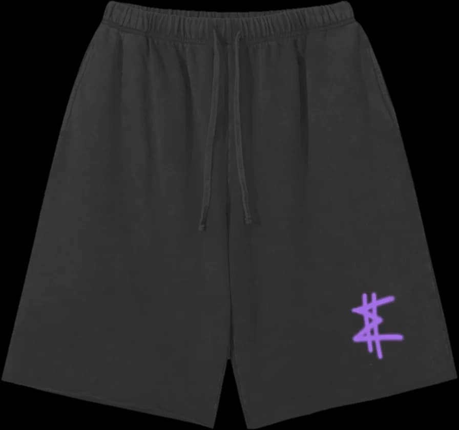 Tag Sweatshorts in Washed Black