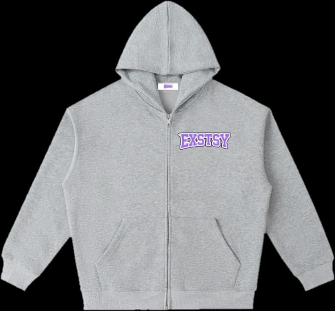 Varsity Zip Hoodie in Heather Grey